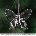 Iridescent clear acrylic butterfly Christmas ornaments 58mm size pack of 6 pieces - 58mm Butterfly Pendant