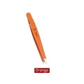 Professional orange stainless steel slant tip eyebrow tweezers for precise grooming - Orange