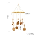 Boho style woven wooden baby mobile with moon and star shapes for nursery decor - Rattan Woven Mobile