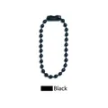DIY black ball bead chain with metal connector for keychains and bag charms - Black