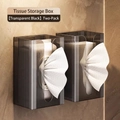 Set di 2 porta fazzoletti da parete in nero trasparente con trama a righe verticali - 2 Pezzi/Set / Grigio fumo