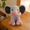 Cute tie-dye plush elephant doll for baby soothing with soft pink blue and yellow fur - Colorful/Tie-Dye
