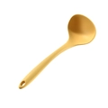 All-in-one yellow silicone spoon with long handle and integrated hanging hole - Yellow Soup Spoon