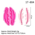 Pink feather shaped silicone mold for DIY dreamcatcher resin crafts with dimensions - Style 4 Feather / Pink