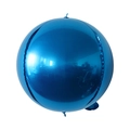 Spherical 4D dark blue aluminum foil balloon with metallic finish for birthday decor - 32 inch / Blue