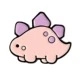 Pink cartoon stegosaurus enamel pin with purple back fins and a cute dinosaur badge design - Light Pink Cute Stegosaurus