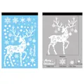 Blue Christmas reindeer and snowflake static window sticker decals BQ273 variant - Christmas Elk BQ273