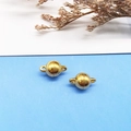Chiusura magnetica sferica dorata con doppi anelli per collane e braccialetti - Chiusura Magnetica a Sfera Oro 7mm