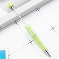 Light green gradient DIY beadable ballpoint pen with glossy finish on a grid background - Macaron Yellow-Green Gradient