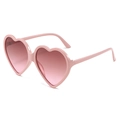 Pink heart-shaped sunglasses with stylish pink gradient lenses and a full-frame design - Dusty Pink Frame Pink Lens