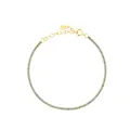 S925 sterling silver gold plated tennis bracelet with light blue zircon gemstones - 925 Silver / 18k Gold [Light Blue]