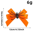 Fermaglio Halloween con fiocco in raso arancione e ragno nero, misure 12cm per 10cm - Arancione (Z3-46)