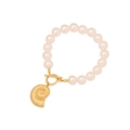 Golden seashell charm pearl bracelet with toggle clasp from the ocean collection - 4# Conch Bracelet