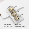 Three-piece gold alloy minimalist geometric hair clips for ponytail styling, 28g set - 3-Piece Set No. 7 (MY030-7)
