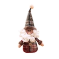 Christmas gnome plush toy with red grey plaid hat and long white beard decoration - Standing Santa (D-GJ13)