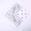 White polyester paisley bandana with classic black cashew flower patterns for outdoor sports - 54*54CM / White