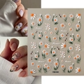 Pegatinas 5D para uñas con margaritas y abejas y motivos florales para manicura - Estilo Margarita y Abeja (FEB-902)