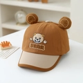 Brown and beige child baseball cap featuring bear ears and cute embroidery - Baby 1-3 Years (48-50cm) / Bear Dark Coffee