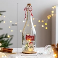 Lampada vasetto pupazzo di neve 30cm con base in legno e micro paesaggio decor - Pupazzo di Neve