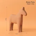 Minimalist brown horse animal ornament for home decor, 18cm height abstract design - Minimalist Horse - Brown Small