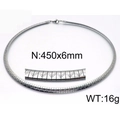 Sleek 6mm silver flat snake chain necklace with 450mm length and engraved texture - Geometric Engraved Style (KN33835-Z)