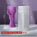 Schädelkelch-Silikonform für DIY-Halloween-Kerzen, Größe 7,6x8x16,7 cm - Weißer Knochen Gral
