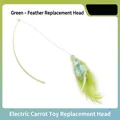 Interactive electric cat toy accessory with green feather wand replacement head part - Feather Replacement Head / Green