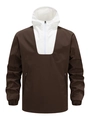 Giacca outdoor bicolore da uomo con mezza zip e cappuccio in bianco e marrone - XS / caffè