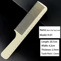 Cream professional barber flat comb H-01 with 20cm built-in scale and non-slip handle - H-01 (Men's Flat Top Comb)