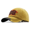 Vintage-Baseballkappe aus gewaschener Baumwolle in Senfgelb mit besticktem 89er-Motiv - L (58-60cm) / Gelb