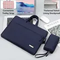 Borsa porta PC blu navy con fodera in peluche e piccola pochette abbinata - Blu Scuro + borsa di alimentazione