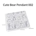 Translucent silicone mold for DIY bear pendants moon and star shapes 14.1x12.7cm size - Silicone / Bear Pendant Mold