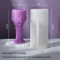 Silikonform für Totem-Kelch mit lila Kerze und aufwendigen Hirsch- und Geometriemustern - Totem Gral