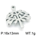 Polished silver stainless steel Tree of Life pendant, sized 16x13mm and weighing 1g - Silver Tree of Life Style (KLJ4283-Z)