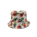 Chapeau bob en toile blanche avec motifs géométriques abstraits colorés pour le soleil - Cercles géométriques d'art moderne sur blanc (04)