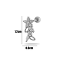 Silver flower leaf cartilage earring with zircons measuring 1.2cm by 0.6cm - Silver Flower Leaf Style (8# Silver)