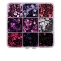 Scatola a 9 scomparti con paillettes colorate per cucito fai da te e ricamo artigianale - 5mm (5g Per Scomparto) / Scatola 20