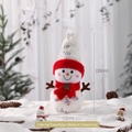Muñeco de nieve de Navidad de felpa con gorro rojo y lentejuelas, adorno de 33 cm - Copo de Nieve de Color (Muñeco de Nieve Mediano)