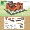 DIY brick building toy set with 175 pieces featuring a rural farmhouse miniature model - 302 Farmhouse Courtyard (175 PCS)