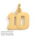 Arabic number 10 pendant in 14K gold and silver finish made of stainless steel - Number 10