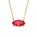 18K vergoldete Edelstahlkette mit einem roten Zirkonia Anhänger im Marquise-Schliff - Marquise Anhänger / Rot