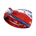 Knotted American flag pattern sports headband for yoga and fitness with stars and stripes - 3# (White Background Red Blue Stars Stripes)