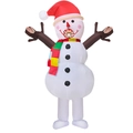 Inflatable Christmas snowman costume with red hat and scarf for holiday party fun - Inflatable Tree Branch Snowman (adult 190cm) / One Size