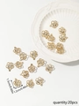 Detalle de 20 colgantes de flores doradas con circones brillantes para crear joyas DIY - Estilo 6 (Flor 1.5x1.2cm)