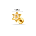 Flacher Titan-Ohrstecker mit goldenem Stern-Design und weißen Zirkon-Steinen - Hexagramm-Stern-Stil (T2580-6#) / Gold