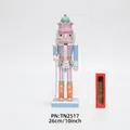 26cm pastel pink macaron nutcracker king with crown and scepter in a red gift box - Pink & Blue King Nutcracker(TN2517) / 26cm