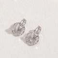 Silberne Ohrringe mit doppeltem geometrischem Design und rechteckigen Zirkoniasteinen - Silber Kreis