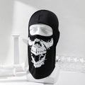 Skull face balaclava mask for outdoor sports featuring white skeletal teeth print - M (56-58cm) / Black Skull Bull Teeth