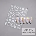 Adesivi per unghie 3D con bolle e stelle per manicure estive fresche e perlate - Stile Bolla Sottile Resistente Stella Croce (MO345)