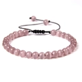 Handgefertigtes Yoga Energie Armband mit 6mm hellvioletten Katzenaugen-Steinen und Band - Hellvioletter Katzenaug